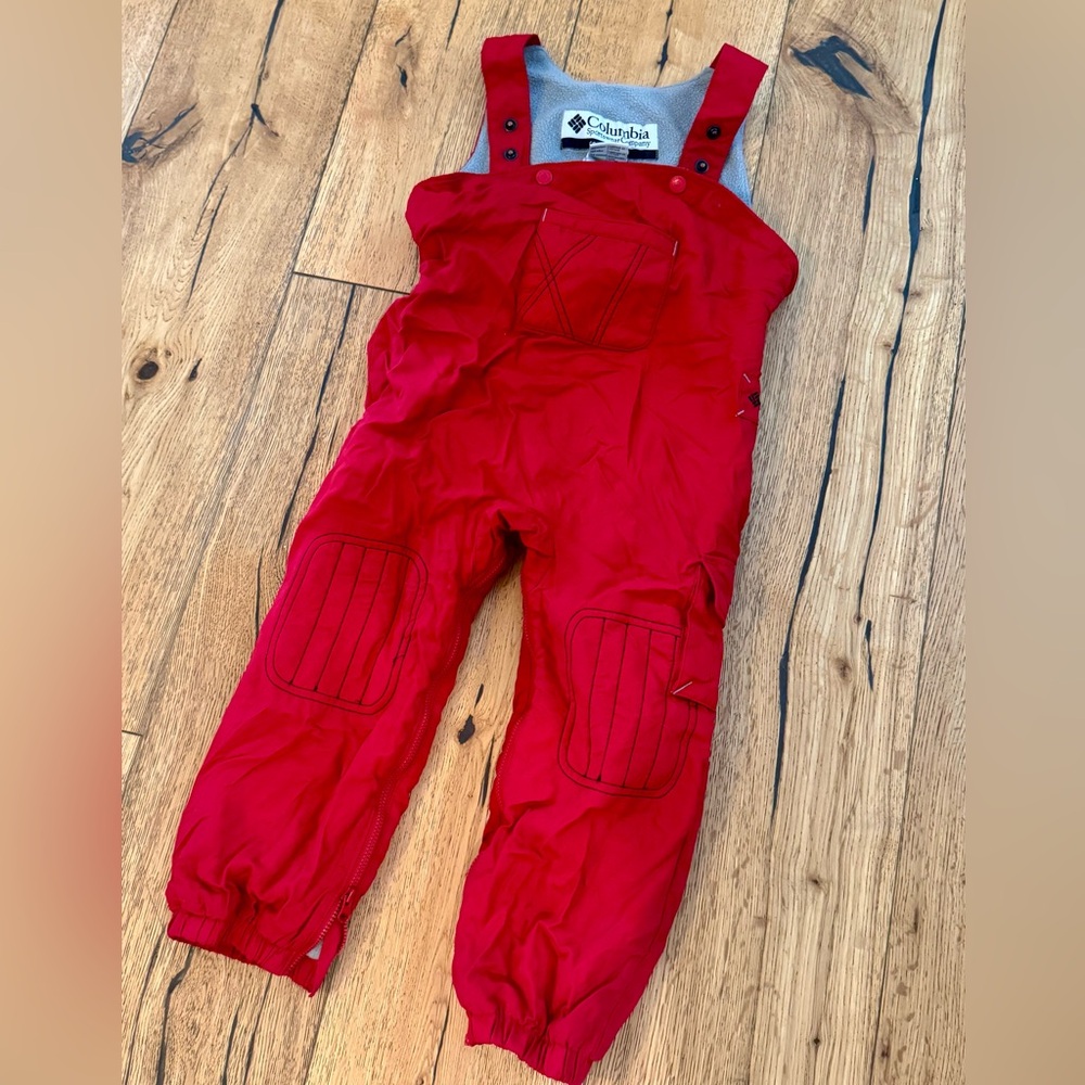 Columbia ski snow bib pants. RED girls boys unisex 4T